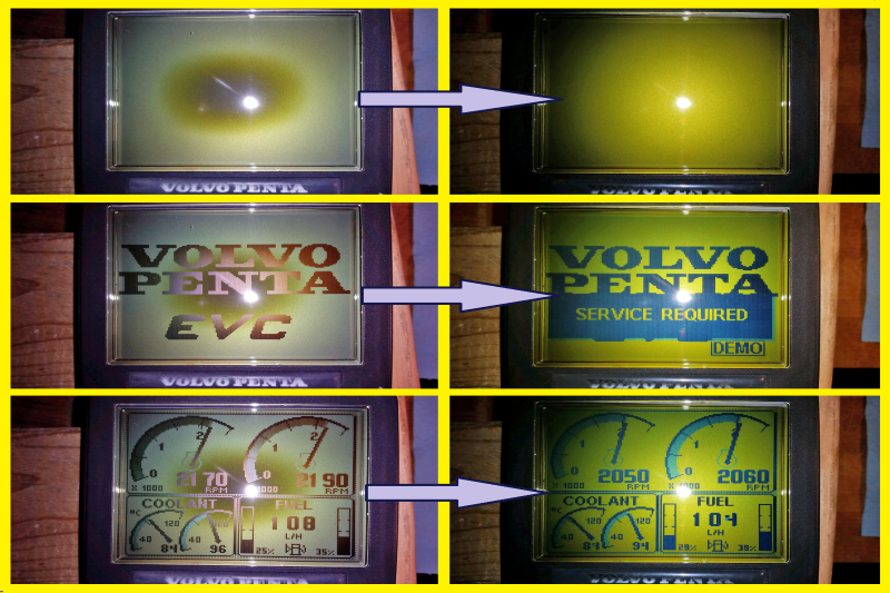 burnt screens on EVCs - before after